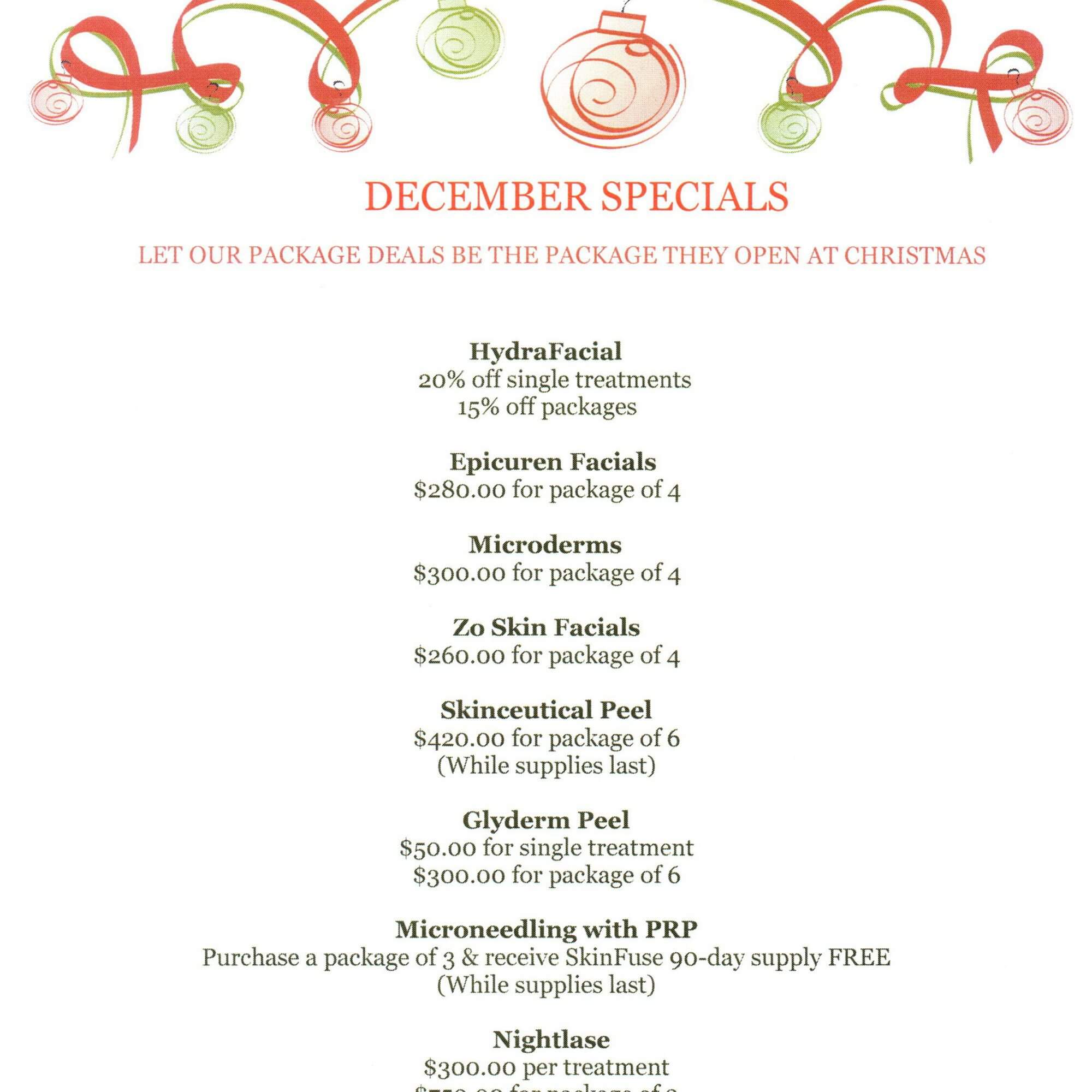 December Specials